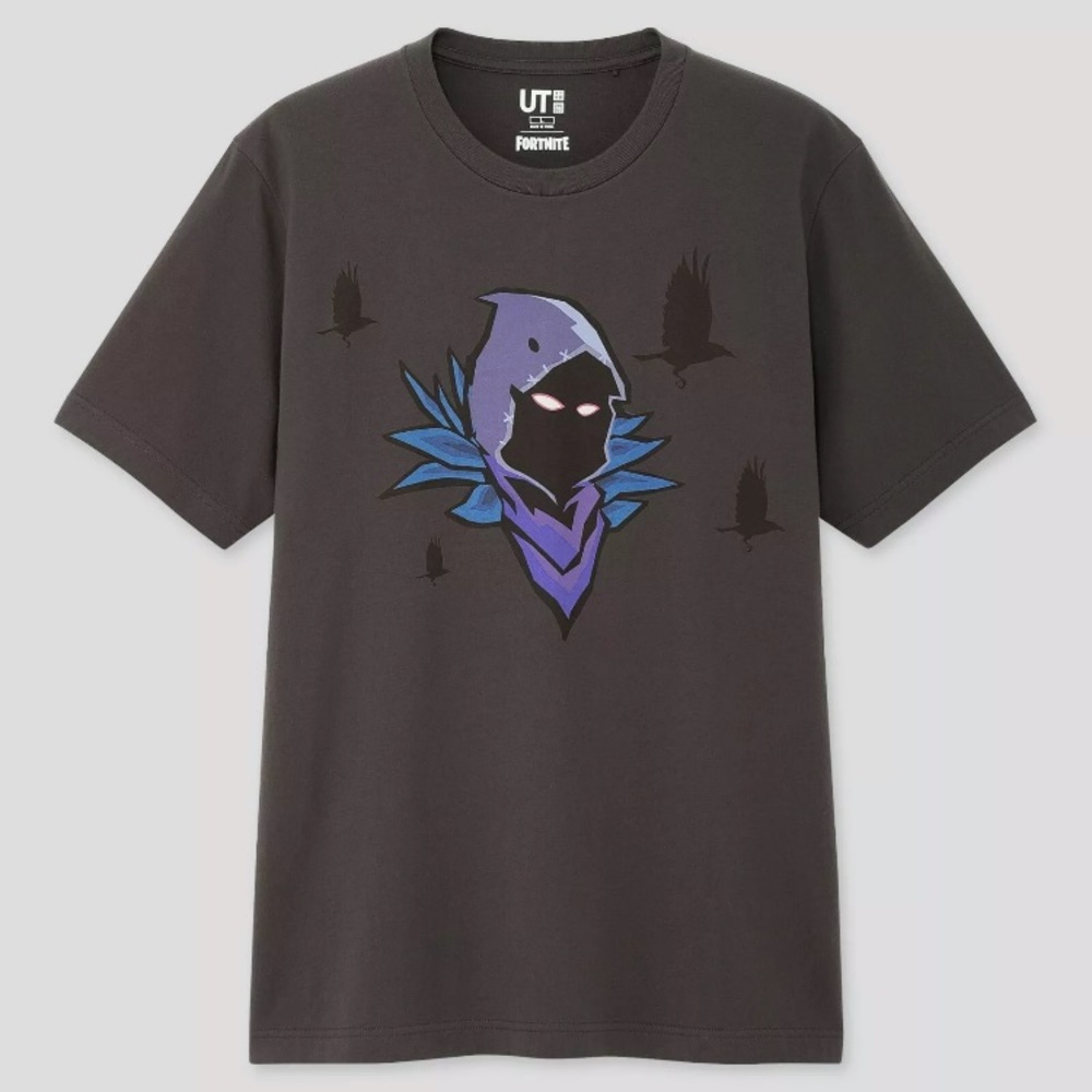 New UNIQLO Men FORTNITE Graphic RAVEN T-Shirt Adults Size M